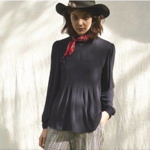 Navy Long Sleeve Blouse